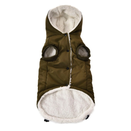 Jacheta Impermeabila Pentru Caini MON PETIT AMI, Kaki, Marime L, Lungime Spate 40cm