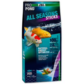 JBL ProPond All Seasons Floating Sticks – Hrană Completă pentru Koi si Pești de Iaz, 24% Proteină, 5.8 kg