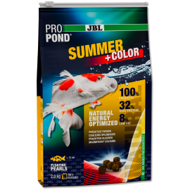 JBL ProPond Summer Color – Hrană Premium de Vară pentru Koi si Pești de Iaz, Cu Prebiotice și Proteine 32%, Pelete Plutitoare, 2 kg