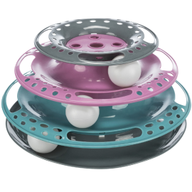 Jucarie Pentru Pisici Circuit cu Mingi pe 3 Nivele, Diametru 25cm | Inaltime 13cm