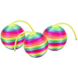 Jucarie Pentru Pisici Set 3 Mingi Zornaitoare, Plus Multicolor, 4cm