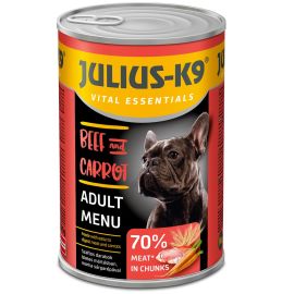 JULIUS K9 DOG, Conserva Hrana Umeda Pentru Caini, cu Vita si Morcovi, 1240g