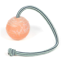 JULIUS K9 IDC Jucarie Caini Minge Cauciuc Natural si Cordelina, Diametru 6cm | Lungime 30cm