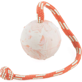 JULIUS K9 IDC Jucarie Caini Minge Cauciuc Natural si Cordelina, Diametru 7cm | Lungime 30cm