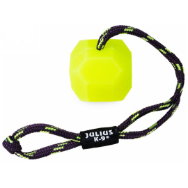 JULIUS K9 Jucarie Pentru Caini Minge Silicon cu Maner Textil, Diametru 6cm