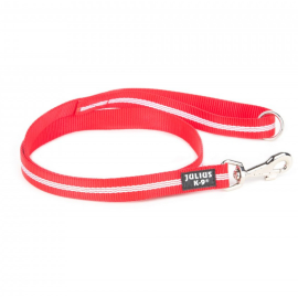 JULIUS K9 Lesa IDC Nylon cu Fire Fluorescente, Rosie, 1.2m / 25mm