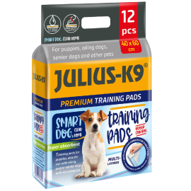 JULIUS K9 Premium Training Pads, Covorase Absorbante Pentru Caini, 60x40cm, 12buc