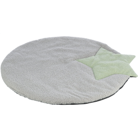 JUNIOR Saltea din Plus Pentru Pui de Catel, Gri cu Verde Menta, 86x80cm