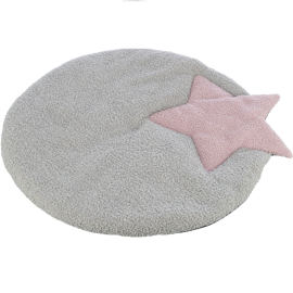 JUNIOR Saltea din Plus Pentru Pui de Catel sau Pisici, Gri cu Mov, 61x55cm