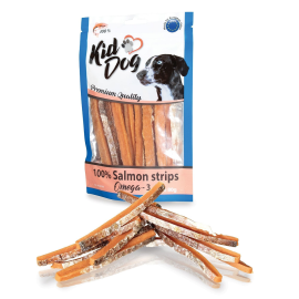 KIDDOG Fisii de Somon pentru Câini, 500g – Recompense Naturale cu 87% Carne