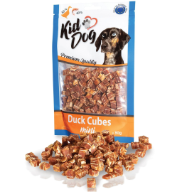 KIDDOG Mini Cuburi cu Rata si Cod – Recompense Fara Cereale pentru Caini, Ideale pentru Dresaj, 80g