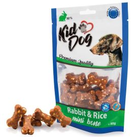 KIDDOG Mini Oase cu Iepure si Orez pentru Caini, 80g – Recompense cu 90% Carne