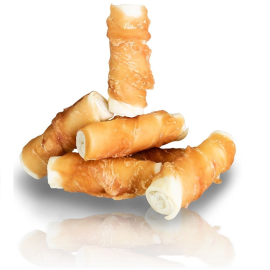 KIDDOG Mini Rulouri cu Pui – Snacks-uri de Ros pentru Câini, 8cm, 250g