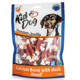 KIDDOG Oase cu Calciu și Piept de Rata pentru Caini, 250 g – Recompense cu 56% Carne