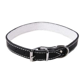 Zgarda din Piele Captusita Pentru Caini BASIC. Diverse Culori, 40cm | Latime 16mm
