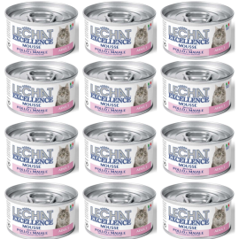LeChat Excellence Mousse Adult, cu Pui și Porc - Conserva Hrana Umeda pentru Pisici Adulte, (mousse delicat), 85 g