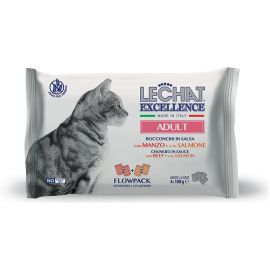 LeChat Excellence Multipack Adult, cu Vita si Somon - Set Plicuri Hrana Umeda Pisici Adulte, 4x100g