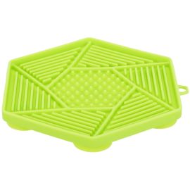 LICK'N'SNACK Mat, Farfurie Plata Pentru Hranirea Lenta a Cainilor, Silicon Verde, cu Ventuze, 17cm