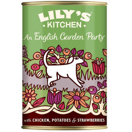 LILY'S KITCHEN An English Garden Party, cu Pui si Capsuni, Conserva Hrana Umeda Fara Cereale Pentru Caini 400g