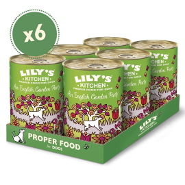 LILY'S KITCHEN An English Garden Party, cu Pui si Capsuni, Set Conserve Hrana Umeda Fara Cereale Pentru Caini 6x400g