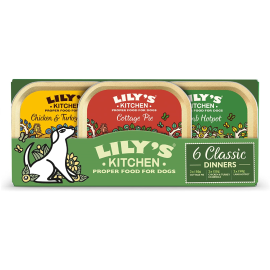LILY'S KITCHEN Classic Dinners, Set Mixt Conserve Hrana Umeda Fara Cereale Pentru Caini 6x150g