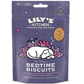 LILY'S KITCHEN Dog Bedtime Biscuits, cu Miere si iaurt, Recompense BIO Pentru Caini 80g