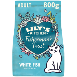 LILY'S KITCHEN Fishermans Feast, cu Peste Alb si Somon, Hrana Uscata Fara Cereale Pentru Pisici Adulte 800g