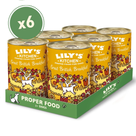 LILY'S KITCHEN Great British Breakfast, cu Vanat si Sunca, Set Conserve Hrana Umeda Fara Cereale Pentru Caini 6x400g