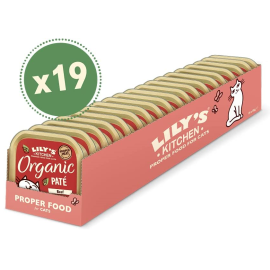 LILY'S KITCHEN Organic Beef Pate, cu Vita, Set Conserve Hrana Umeda BIO Pentru Pisici 19x85g