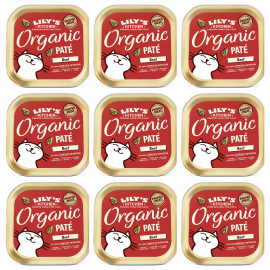 LILY'S KITCHEN Organic Beef Pate, cu Vita, Set Conserve Hrana Umeda BIO Pentru Pisici 19x85g
