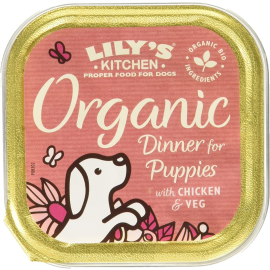 LILY'S KITCHEN Organic Dinner For Puppies, cu Pui, Conserva Hrana Umeda  BIO Pentru Caini Juniori 150g