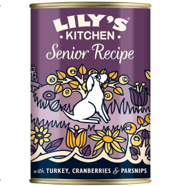 LILY'S KITCHEN Senior Recipe, cu Curcan, Conserva Hrana Umeda Fara Cereale Pentru Caini Seniori 400g