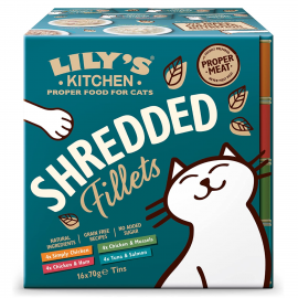 LILY'S KITCHEN Shredded Fillets, Set Mixt Conserve Hrana Umeda Fara Cereale Pentru Pisici (bucatele carne in supa) 8x85g