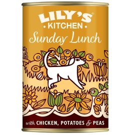 LILY'S KITCHEN Sunday Lunch, cu Pui, Conserva Hrana Umeda Fara Cereale Pentru Caini 400g
