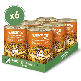 LILY'S KITCHEN Sunday Lunch, cu Pui, Set Conserve Hrana Umeda Fara Cereale Pentru Caini 6x400g