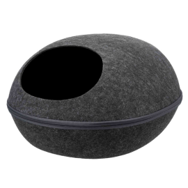 LIVA Casuta Pentru Pisici, din Fetru Gri Antracit, 40x24x47cm