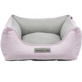 LONA Culcus Pentru Caini si Pisici, Saltea Reversibila, Huse Detasabile, Roz si Gri, 80x60cm