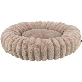LONNI Culcus Rotund Pentru Caini, Plus Maro Pastel, Husa Detasabila, 60cm