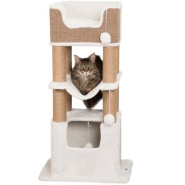 LUCANO XXL Ansamblu de Joaca si Relaxare Pentru Pisici Mari, Plus Alb, 58x48cm | Inaltime 110cm