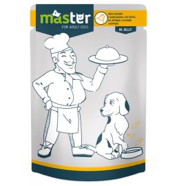 MASTER Dog Plic Hrana Umeda, cu Pui in Aspic, Pentru Caini Adulti, 80g