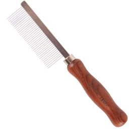 SHOW TECH Wooden Handle Comb, Piaptan Profesional de Uz General cu Pini Medii, Orice Tip de Blana, 18cm