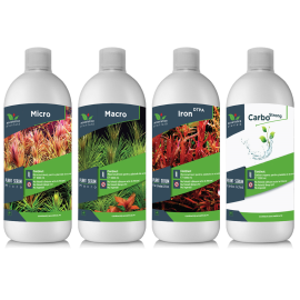 Micro-Macro Fier-Carbo PLANT SERUM, Pachet Complet Fertilizanti Pentru Plante de Acvariu, 4x1000ml