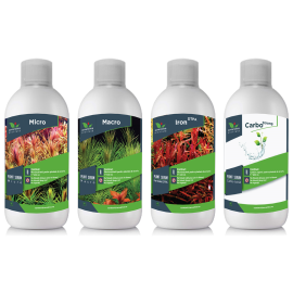 Micro-Macro Fier-Carbo PLANT SERUM, Pachet Complet Fertilizanti Pentru Plante de Acvariu, 4x500ml