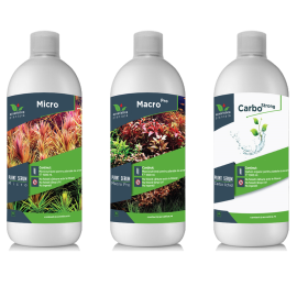 Micro-Macro-Pro Carbo PLANT SERUM, Pachet Fertilizanti Pentru Plante de Acvariu, 3x1000ml