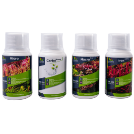 Micro-Macro Pro Fier-Carbo PLANT SERUM, Pachet Complet Fertilizanti Pentru Plante de Acvariu, 4x100ml