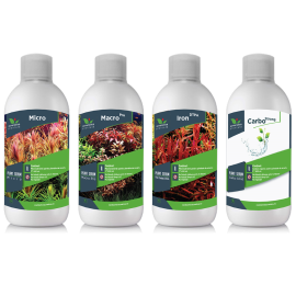 Micro-Macro Pro Fier-Carbo PLANT SERUM, Pachet Complet Fertilizanti Pentru Plante de Acvariu, 4x500ml