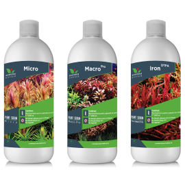 Micro-Macro-Pro Fier PLANT SERUM, Pachet Fertilizanti Pentru Plante de Acvariu, 3x1000ml