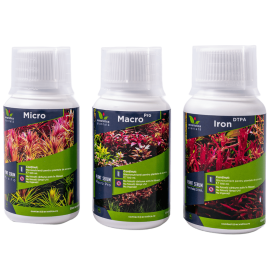 Micro-Macro-Pro Fier PLANT SERUM, Pachet Fertilizanti Pentru Plante de Acvariu, 3x100ml