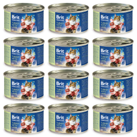 BRIT PREMIUM By Nature Adult, Curcan si Miel, Bax Conserve Hrana Umeda Fara Cereale, Pisici (pate cremos), 12x200g