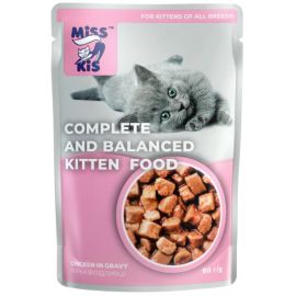 MISS KIS Kitten, Plic Hrana Umeda Pentru Pui de Pisica, Pui in Sos, 100g